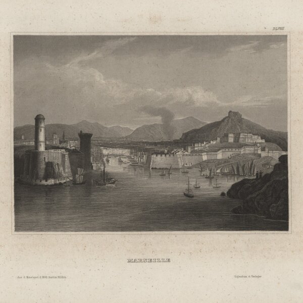 Kunstanstalt des bibliographischen Instituts, Hildburghausen - Marseille - Stahlstich - um 1840