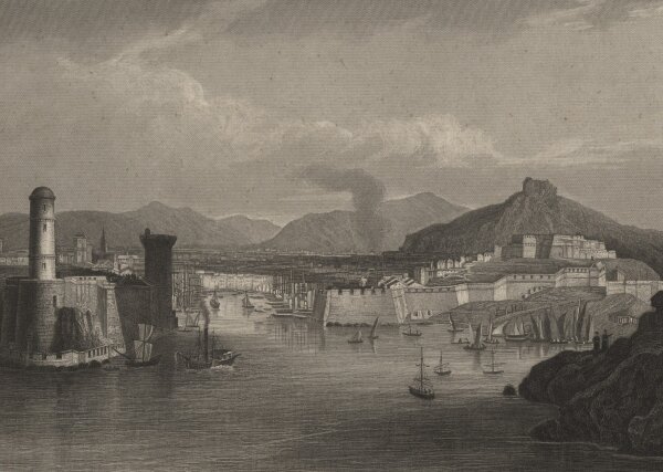 Kunstanstalt des bibliographischen Instituts, Hildburghausen - Marseille - Stahlstich - um 1840