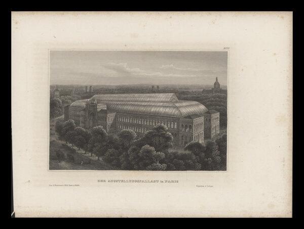 Kunstanstalt des bibliographischen Instituts, Hildburghausen - Ausstellungspalast in Paris - Stahlstich - um 1850