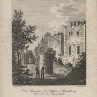 A. Yark - Ruinen des Schlosses Weidelberg - Stahlstich -...