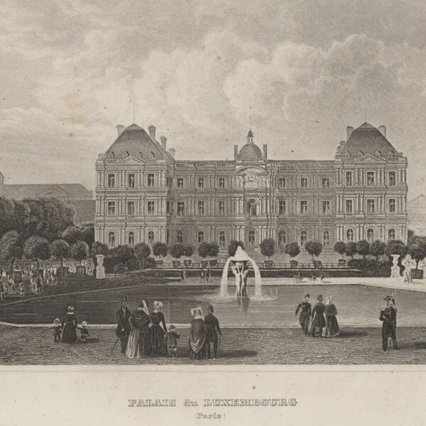 Bibliographisches Institut in Hildburghausen - Palais du Luxembourg - Stahlstich - um 1840