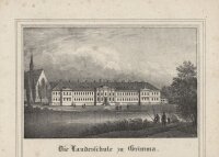 unbekannt - Landesschule zu Grimma - Stahlstich - um 1840