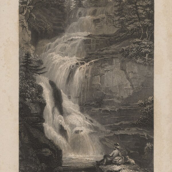Ludwig Richter - Der Zackenfall - Stahlstich - um 1840