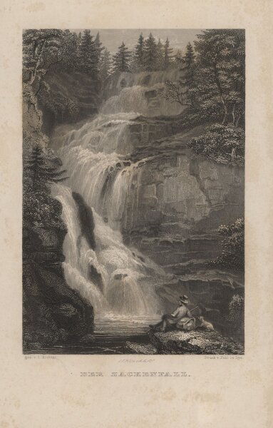 Ludwig Richter - Der Zackenfall - Stahlstich - um 1840