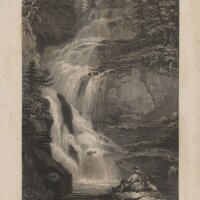 Ludwig Richter - Der Zackenfall - Stahlstich - um 1840