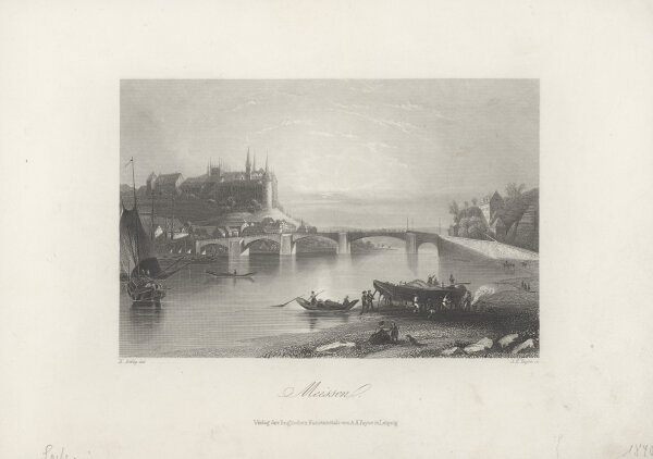 Albert Henry Payne - Meissen - Stahlstich - 1. Hälfte 19. Jhd.