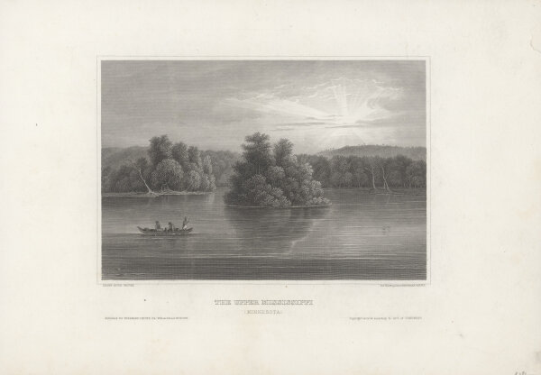 Hermann Julius Meyer - The upper Mississippi (Minnesota) - Stahlstich - 1. Hälfte 19. Jhd.