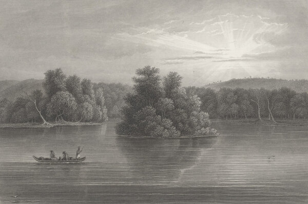 Hermann Julius Meyer - The upper Mississippi (Minnesota) - Stahlstich - 1. Hälfte 19. Jhd.