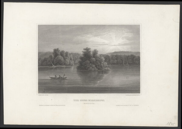 Hermann Julius Meyer - The upper Mississippi (Minnesota) - Stahlstich - 1. Hälfte 19. Jhd.