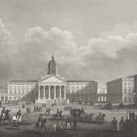 B. Metzeroth - Place Royale in Brüssel - Stahlstich...