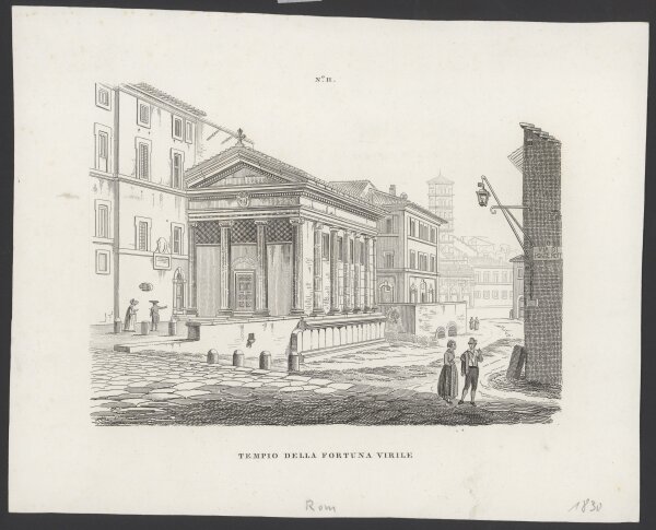 Unbekannt - Tempio della Fortuna Virile - Kupferstich - 1. Hälfte 19. Jhd.
