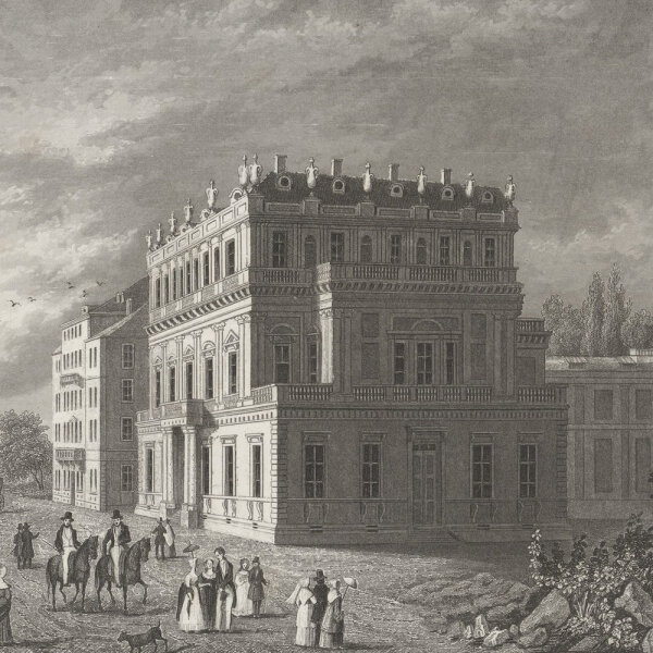 Unbekannt - Das Palais der Stände in Kassel - Stahlstich - 1. Hälfte 19. Jhd.