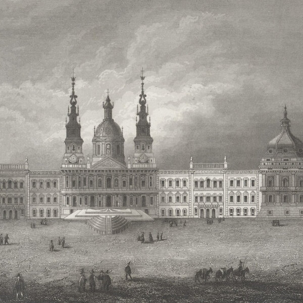 Unbekannt - Kloster Mafra in Portugal - Stahlstich - 1. Hälfte 19. Jhd.