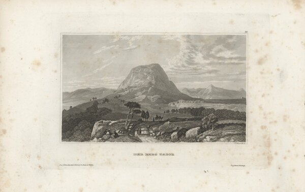 Ernst Friedrich Grünewald - Der Berg Tabor - Stahlstich - Erste Hälfte 19. Jhd.