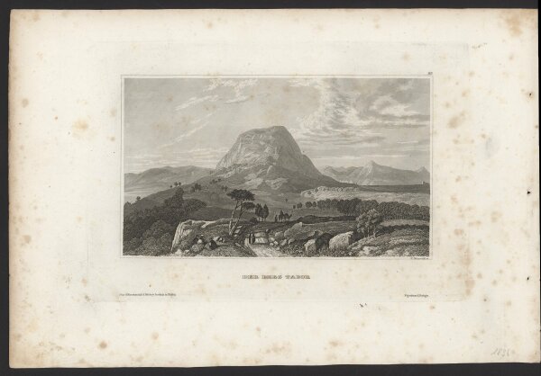 Ernst Friedrich Grünewald - Der Berg Tabor - Stahlstich - Erste Hälfte 19. Jhd.