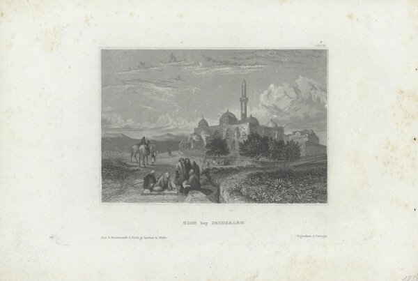 Unbekannt - Zion by Jerusalem - Stahlstich - Erste Hälfte 19. Jhd.