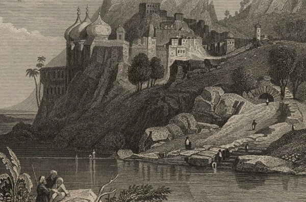 Johann Georg Martini - Ruinen von Attaia - Stahlstich - um 1850