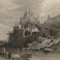Johann Georg Martini - Ruinen von Attaia - Stahlstich -...