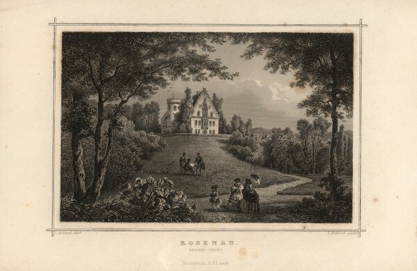 Ludwig Rohbock - Rosenau Sachsen-Coburg - Stahlstich - um 1850