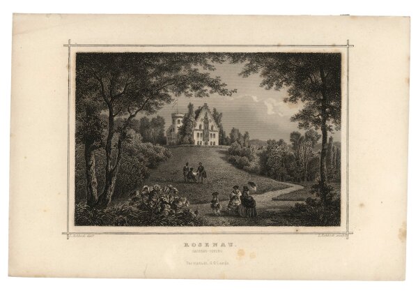 Ludwig Rohbock - Rosenau Sachsen-Coburg - Stahlstich - um 1850