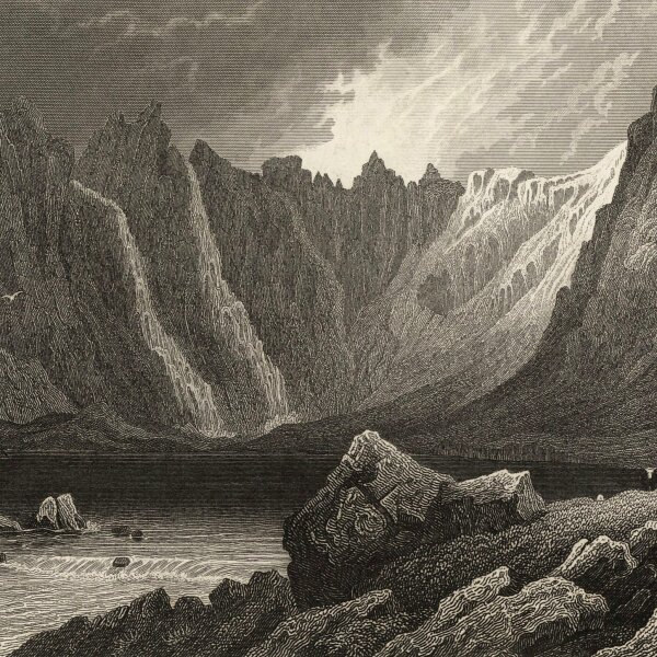 Johann Georg Martini - Llyn Idwal Wales - Stahlstich - um 1850