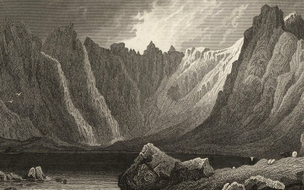 Johann Georg Martini - Llyn Idwal Wales - Stahlstich - um 1850