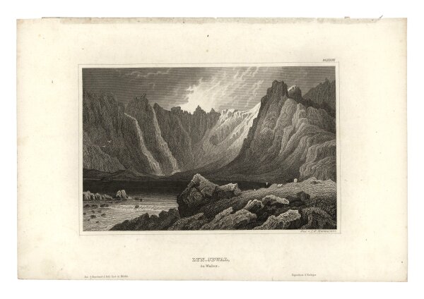 Johann Georg Martini - Llyn Idwal Wales - Stahlstich - um 1850