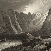 Johann Georg Martini - Llyn Idwal Wales - Stahlstich - um...