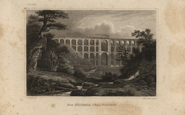 Johann Gabriel Friedrich Poppel - Göltzschtal-Viadukt - Stahlstich - um 1850