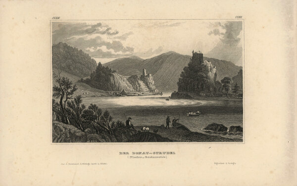 Unbekannt - Der Donau-Strudel - Stahlstich - um 1850