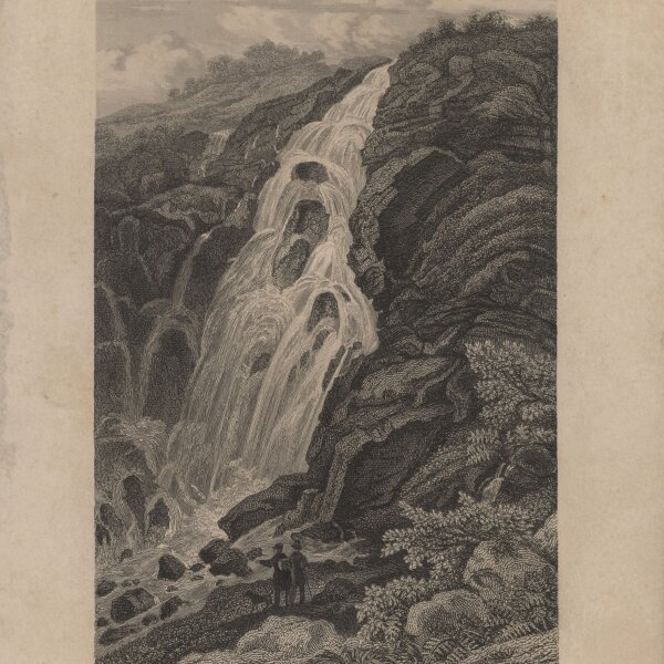 Ludwig Richter - Der Elbfall - Stahlstich - um 1850