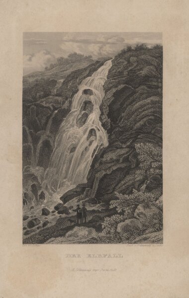 Ludwig Richter - Der Elbfall - Stahlstich - um 1850