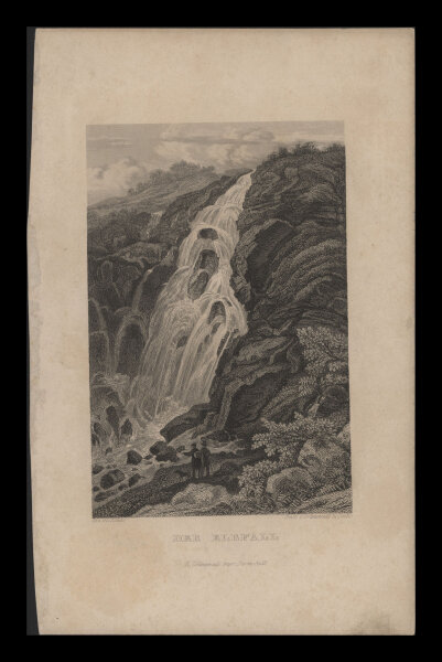 Ludwig Richter - Der Elbfall - Stahlstich - um 1850