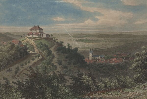 Ludwig Rohbock - Gernrode und der Stubenberg - kolorierter Stahlstich - um 1860