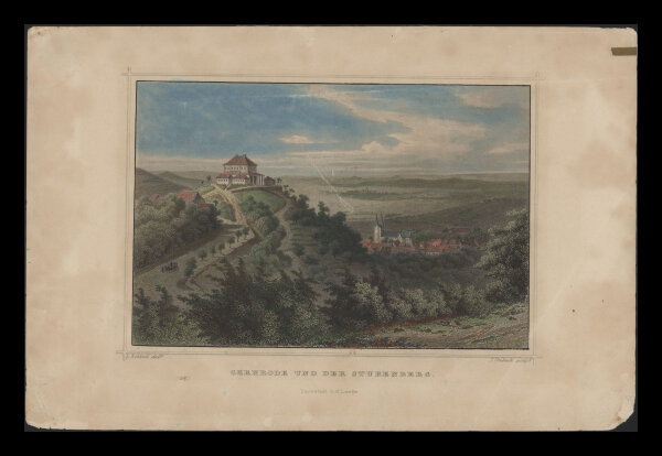 Ludwig Rohbock - Gernrode und der Stubenberg - kolorierter Stahlstich - um 1860