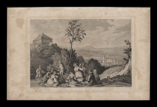 Ludwig Richter - Der Stubenberg bei Gernrode - Stahlstich - um 1850