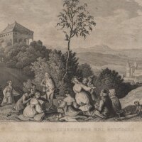 Ludwig Richter - Der Stubenberg bei Gernrode - Stahlstich...