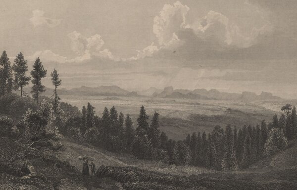 Druck & Verlag v. G.G. Lange in Darmstadt - Die Sächsische Schweiz - Stahlstich - um 1850
