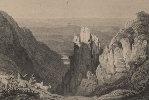 Ludwig Richter - Die Schneegruben - Stahlstich - um 1850