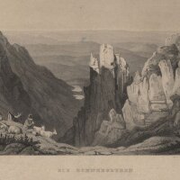 Ludwig Richter - Die Schneegruben - Stahlstich - um 1850