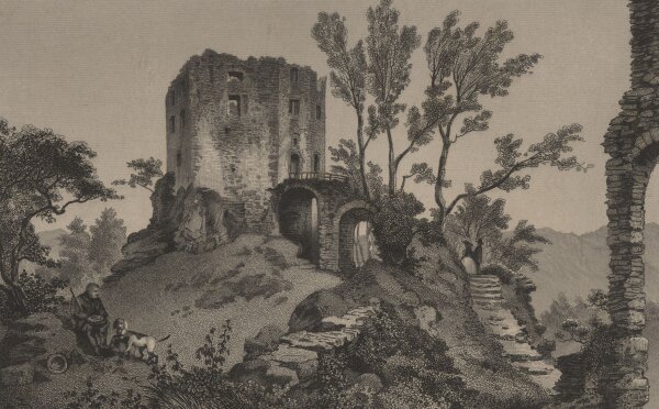 Ludwig Rohbock - Ruine Liebenstein - Stahlstich - um 1860