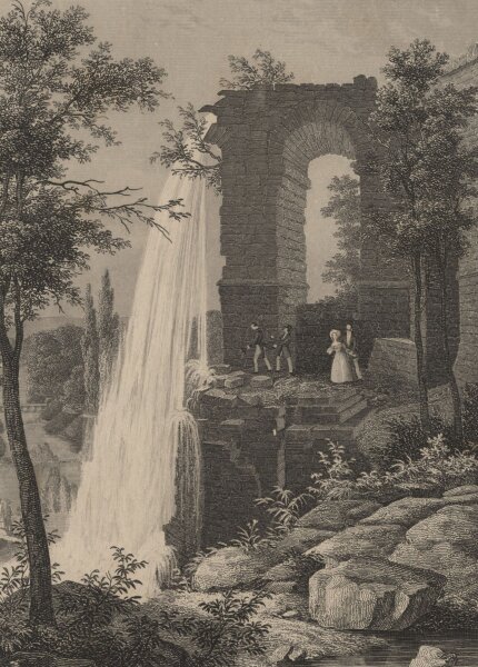 Julius Umbach - Der Aquaduct zu Wilhelmshöhe - Stahlstich - um 1870