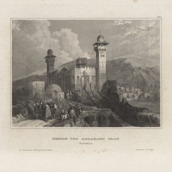 Johann Georg Martini - Hebron und Abrahams Grab - Stahlstich - um 1850