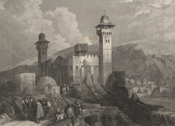 Johann Georg Martini - Hebron und Abrahams Grab - Stahlstich - um 1850