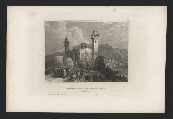 Johann Georg Martini - Hebron und Abrahams Grab - Stahlstich - um 1850