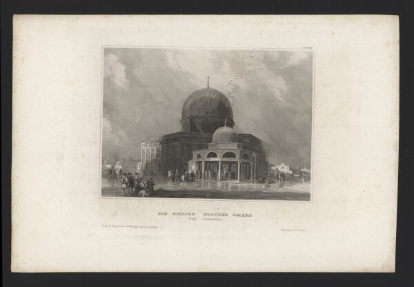 Bibliographisches Institut in Hildburghausen - Die Heilige Moschee Omars bey Jerusalem - Stahlstich - um 1850