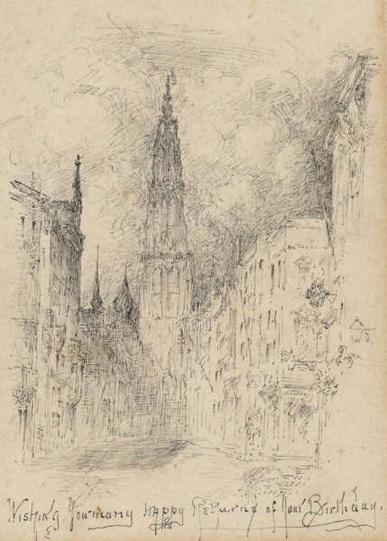 Unbekannter Künstler - Straßburg - Tuschezeichnung - um 1900