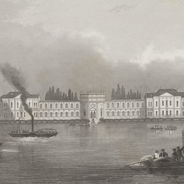 Unbekannt - Schloss Bieberich am Rhein - Stahlstich - 1. Hälfte 19. Jhd.