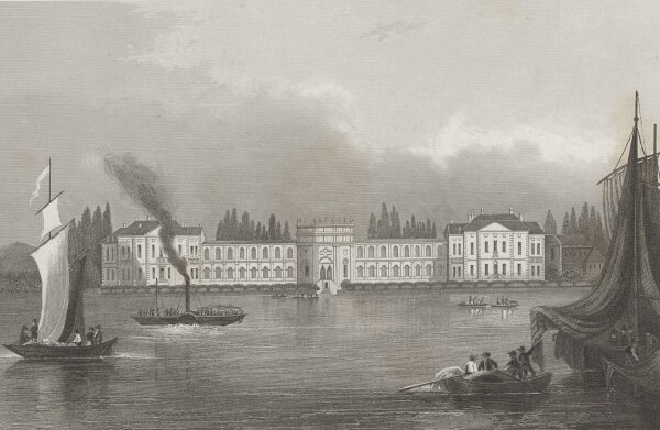 Unbekannt - Schloss Bieberich am Rhein - Stahlstich - 1. Hälfte 19. Jhd.