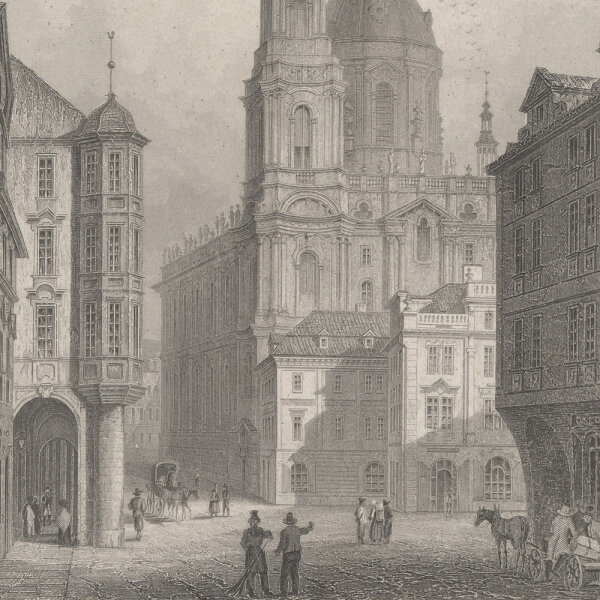 Johann Gabriel Friedrich Poppel - Die St. Nicolauskirche in Prag - Stahlstich - 1. Hälfte 19. Jhd.